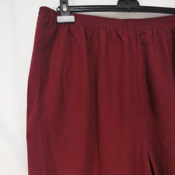 Handmade Burgundy Wide-Leg Lounge / Pajama Pants | 16 inch waist measured - Picture 3 of 14